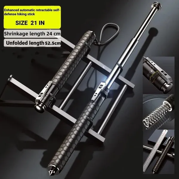 🔥LAST DAY 53% OFF-Enhanced Automatic Retractable Self-Defense Hiking Stick-Festivesl