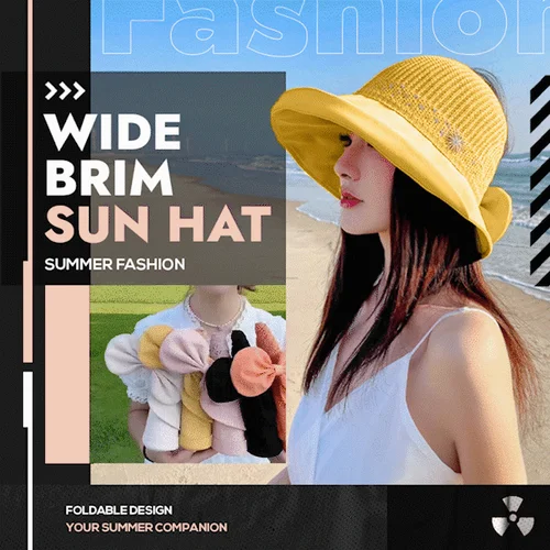 🔥Summer Fashion Wide Brim Sun Hat (Buy 2 Get 10% OFF)-Festivesl