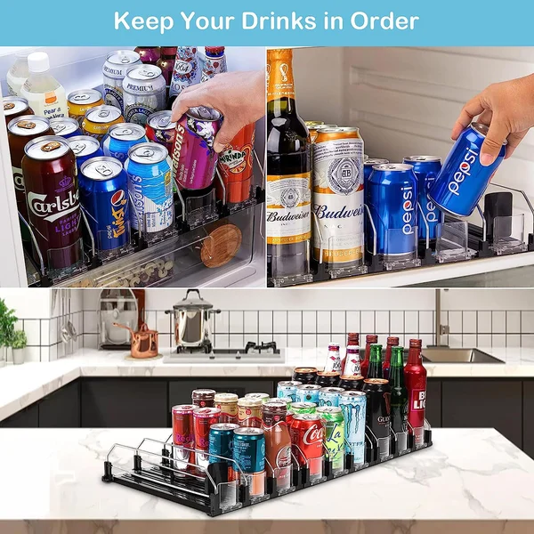 🍹Self-Pushing Drink Organizer for Fridge- 50% OFF-Festivesl