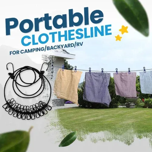 (🔥Last Day Promotion-49% OFF) Portable Clothesline for Camping/Backyard/RV-Festivesl