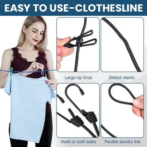 (🔥Last Day Promotion-49% OFF) Portable Clothesline for Camping/Backyard/RV-Festivesl