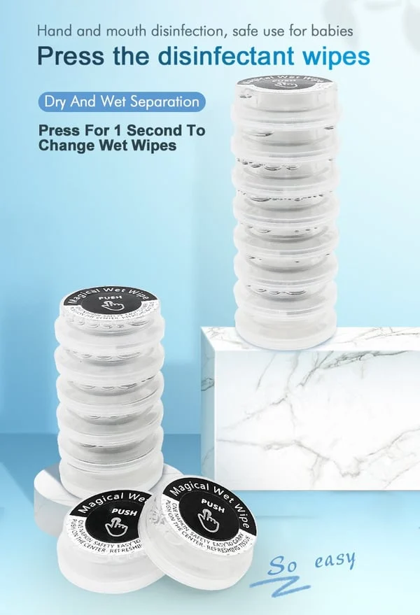 Pressed Portable Wet And Dry Wipes-Festivesl