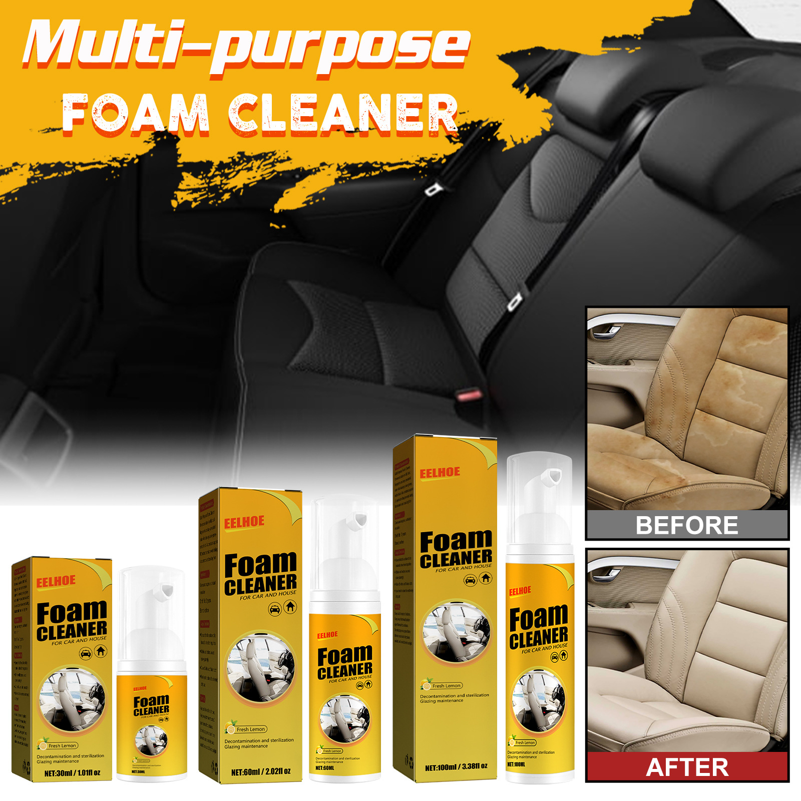 (🔥Last Day Promotion-49% OFF) Multi Purpose Foam Cleaner🚙 BUY 2 GET 1 FREE-Festivesl
