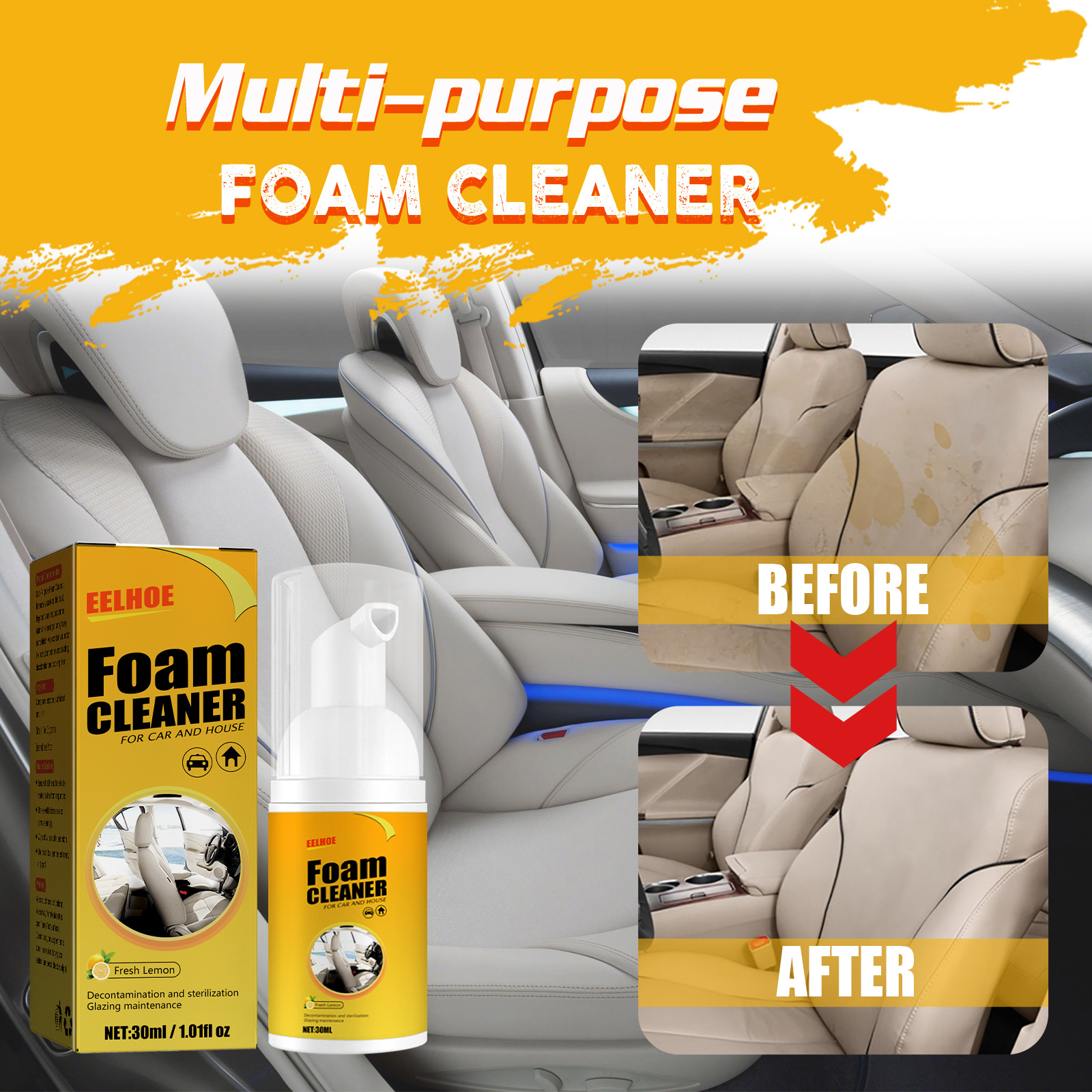 (🔥Last Day Promotion-49% OFF) Multi Purpose Foam Cleaner🚙 BUY 2 GET 1 FREE-Festivesl