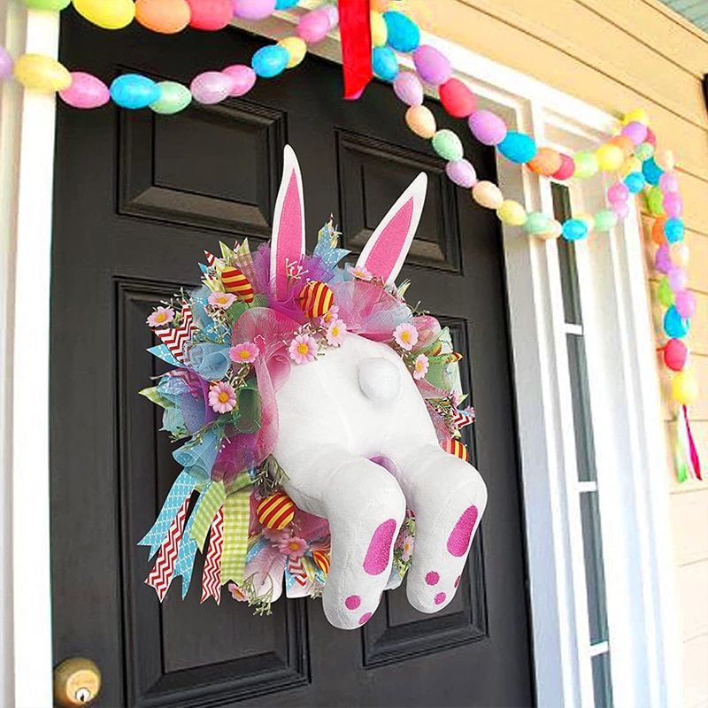 2023 New Easter Bunny Wreath Happy Easter Rabbit Decoration-Festivesl