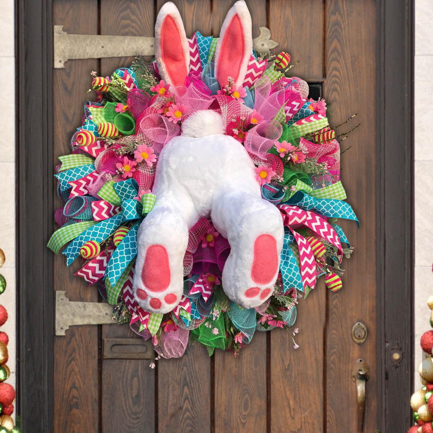 2023 New Easter Bunny Wreath Happy Easter Rabbit Decoration-Festivesl