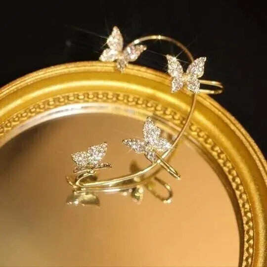 Zircon Butterfly Earrings-Festivesl
