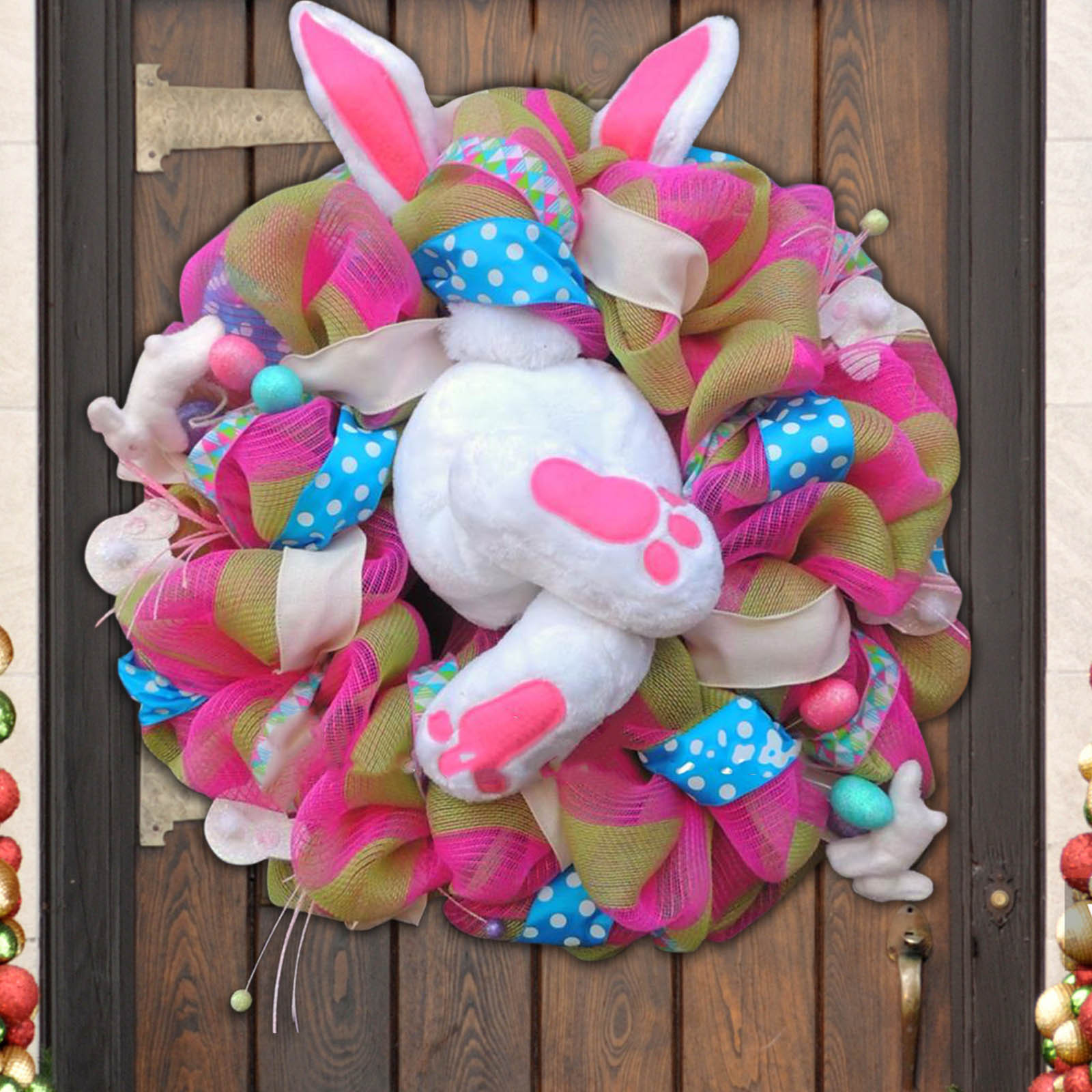 2023 New Easter Bunny Wreath Happy Easter Rabbit Decoration-Festivesl