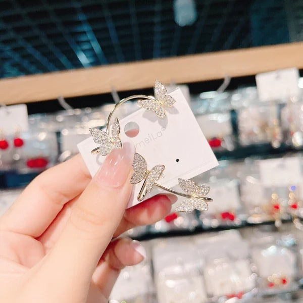 Zircon Butterfly Earrings-Festivesl