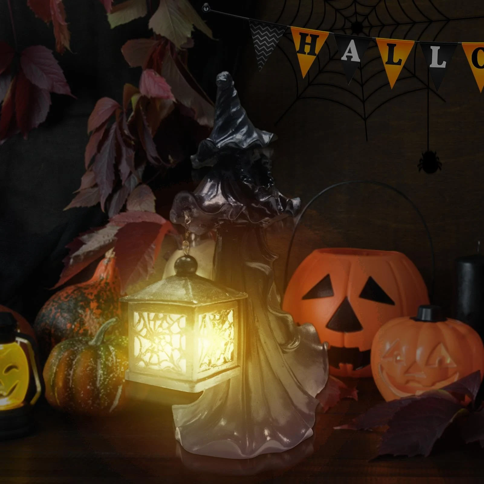 Halloween Lanterns Witch Statues-Festivesl