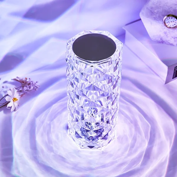 16 Colors Rose Rays Crystal Diamond Table Lamp-Festivesl