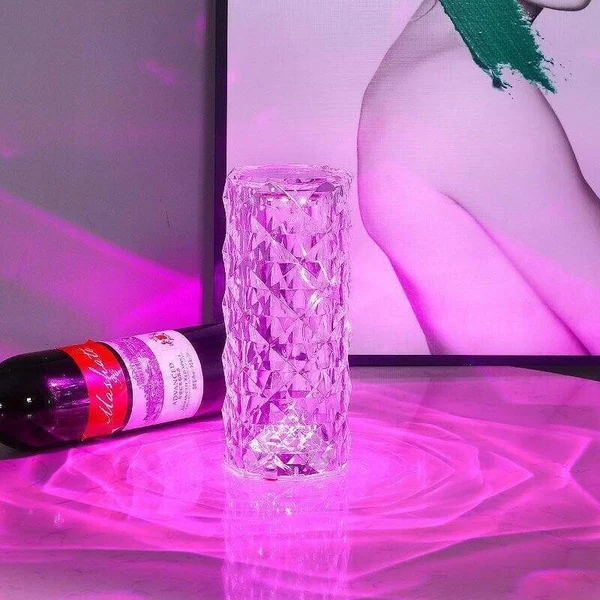 16 Colors Rose Rays Crystal Diamond Table Lamp-Festivesl