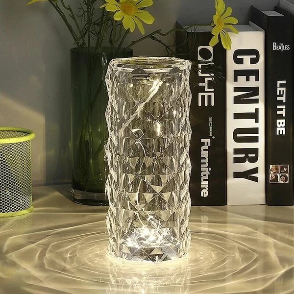 16 Colors Rose Rays Crystal Diamond Table Lamp-Festivesl
