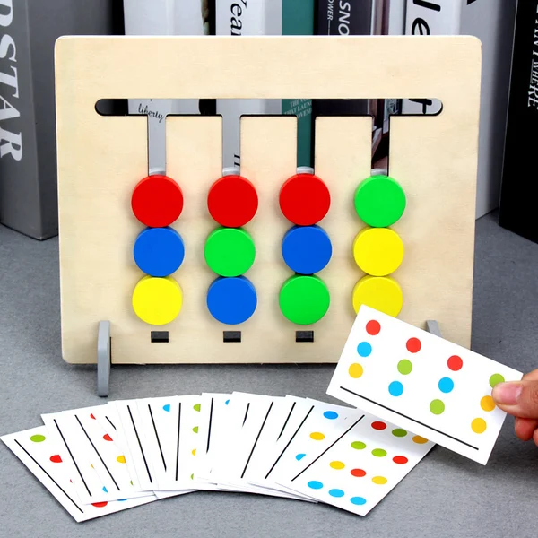 (🔥Last Day Promotion- SAVE 50% OFF)Wooden Sliding Four-Color & Shape Puzzle(BUY 2 GET FREE SHIPPING)-Festivesl