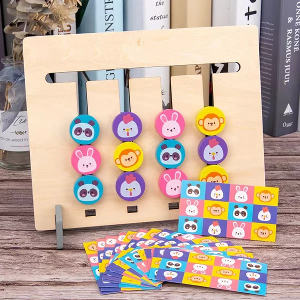 (🔥Last Day Promotion- SAVE 50% OFF)Wooden Sliding Four-Color & Shape Puzzle(BUY 2 GET FREE SHIPPING)-Festivesl