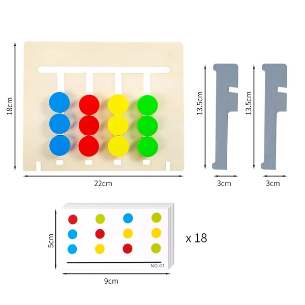 (🔥Last Day Promotion- SAVE 50% OFF)Wooden Sliding Four-Color & Shape Puzzle(BUY 2 GET FREE SHIPPING)-Festivesl