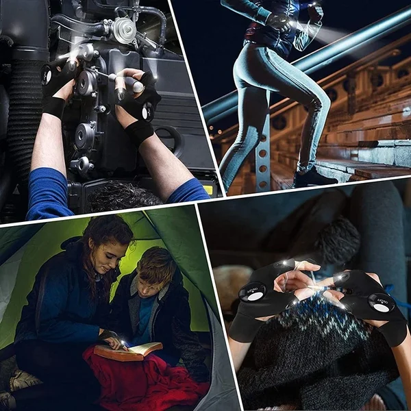 LED gloves with waterproof light-Festivesl