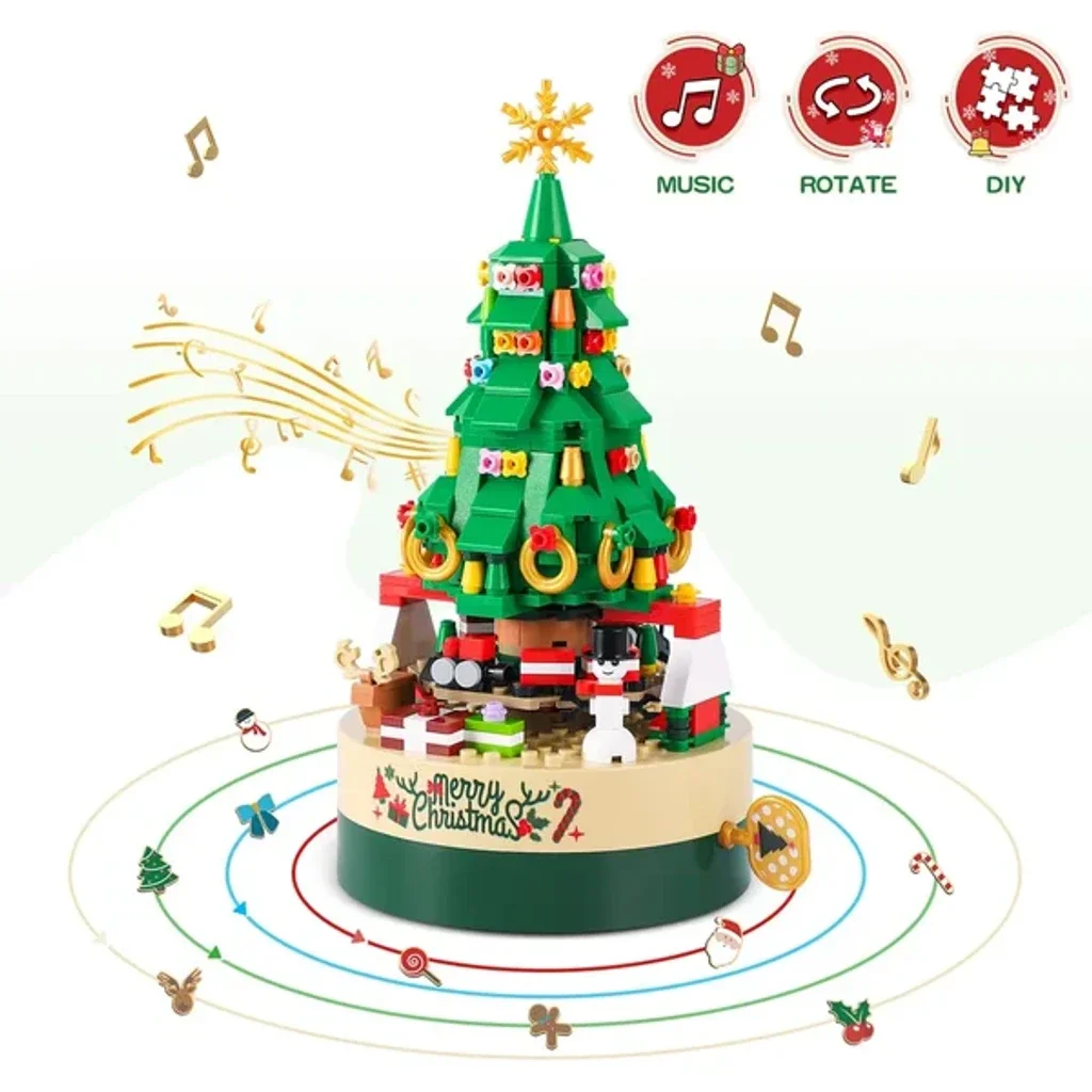 (🔥2023 BEST GIFT TO FAMILY🔥)DIY Christmas Tree Brick Music Box-Festivesl