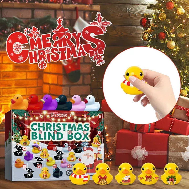 🎄🦆 Christmas Rubber Ducks Advent Calendar 2023(1 Set 24 Ducks)-Festivesl