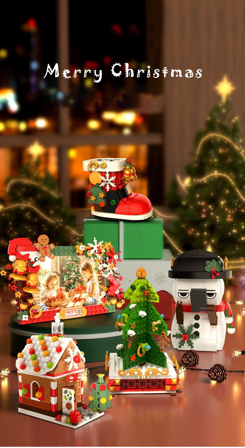 🔥Christmas warm up🔥🎅Christmas decoration blocks (🎁music box, photo frame, christmas tree​​​)-Festivesl