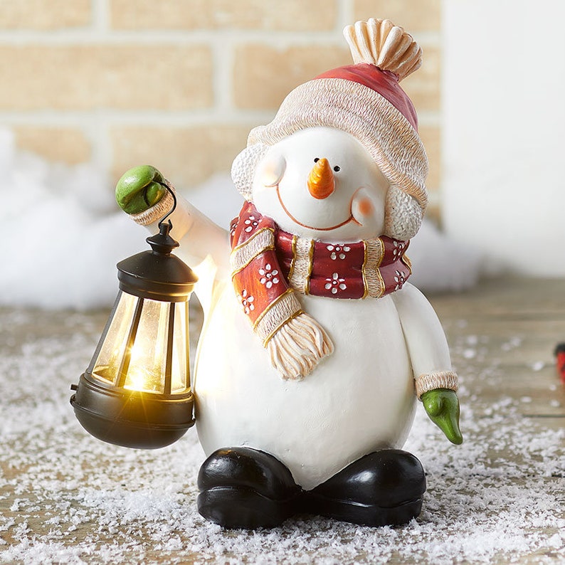 (🌲Early Christmas Sale- SAVE 60% OFF)💥Snowman Statue With Solar Lantern -Festivesl