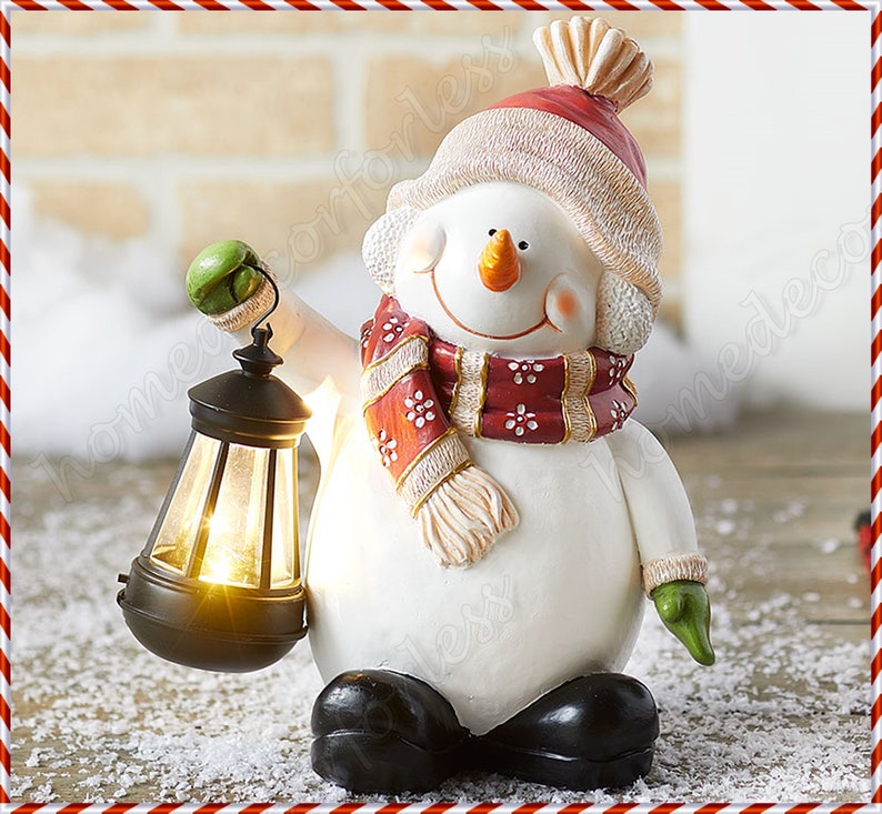 (🌲Early Christmas Sale- SAVE 60% OFF)💥Snowman Statue With Solar Lantern -Festivesl