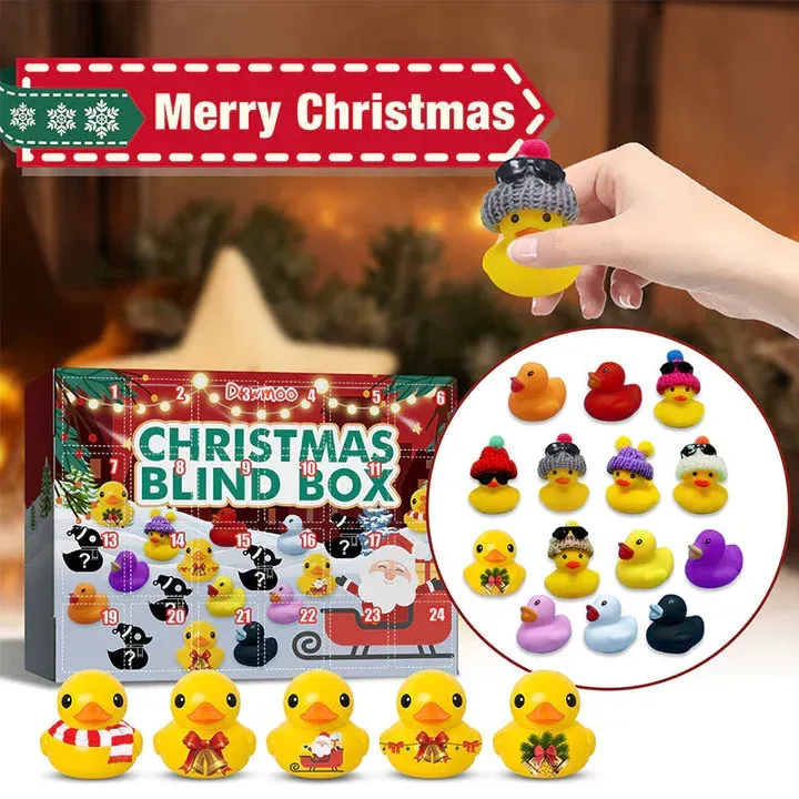 🎄🦆 Christmas Rubber Ducks Advent Calendar 2023(1 Set 24 Ducks)-Festivesl