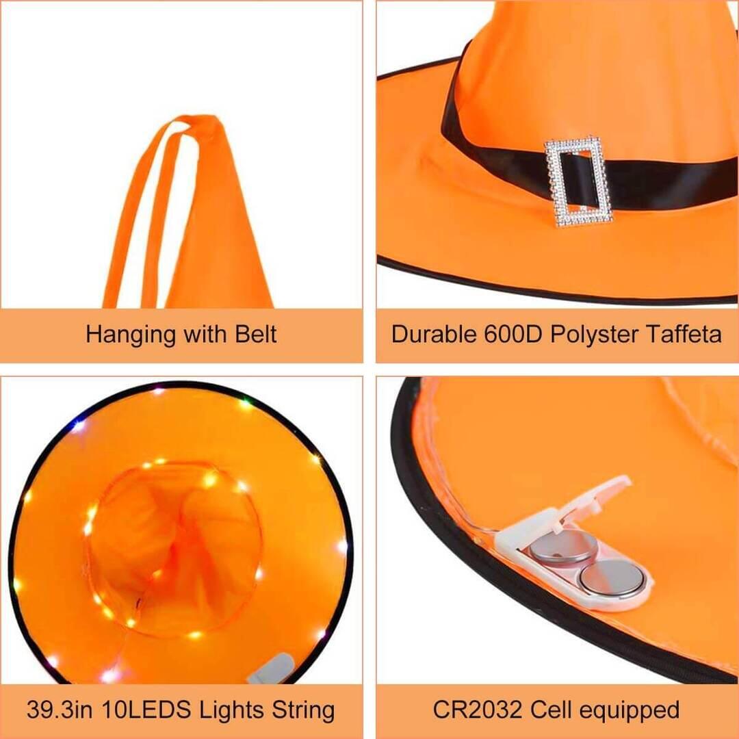 🧙HALLOWEEN PRESALE 48% OFF-Glowing Witch Hat - 2 in 1 Hanging/Wearable(BUY 8 GET FREE SHIPPING)-Festivesl