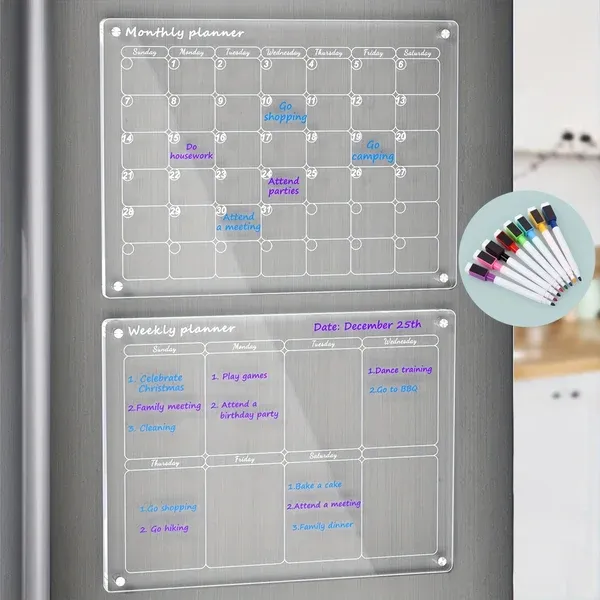 📆Magnetic Schedule Planner For Fridge【Permanently reusable】-Festivesl