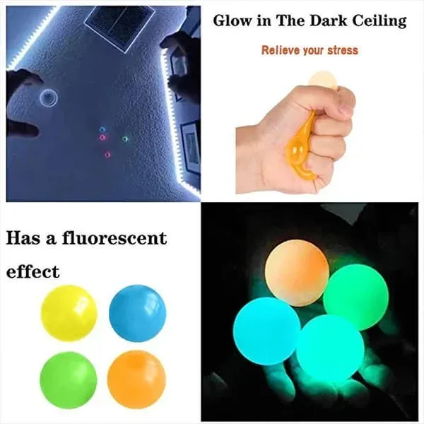 🔥HOT SALE NOW 49% OFF 🥳☄️Luminous Sticky Wall Ball Toy-Festivesl