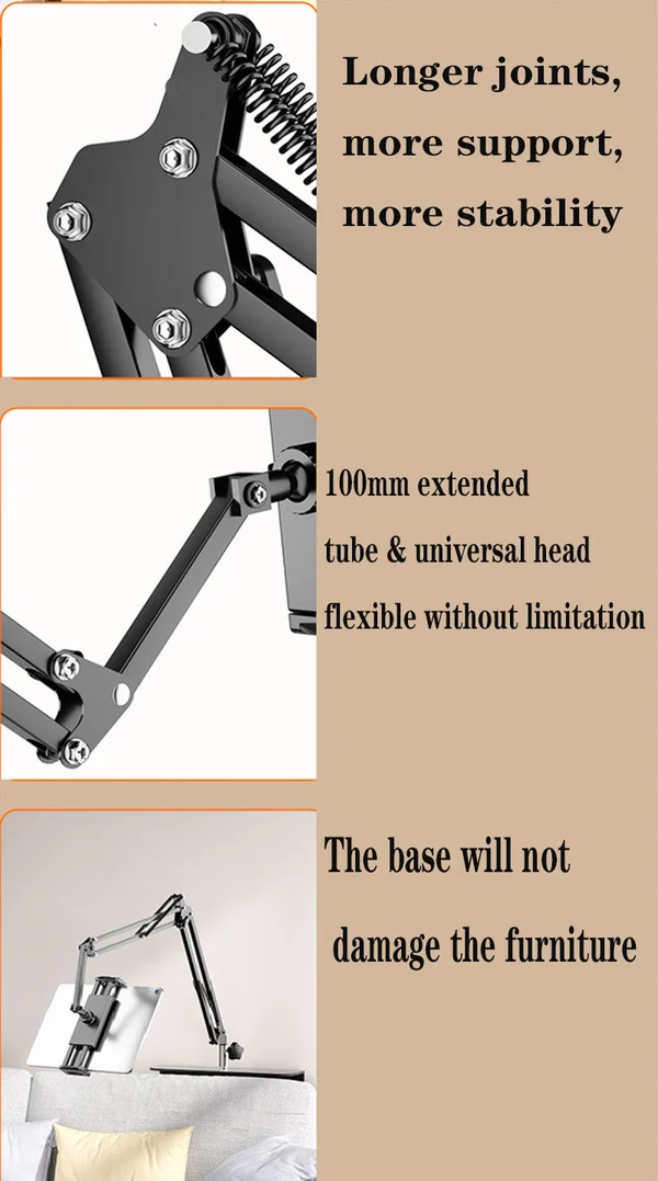 Hidden Bedside Phone Tablet Holder Retractable-Festivesl