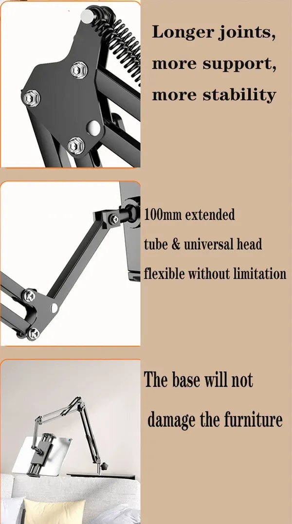 Hidden Bedside Phone Tablet Holder Retractable-Festivesl