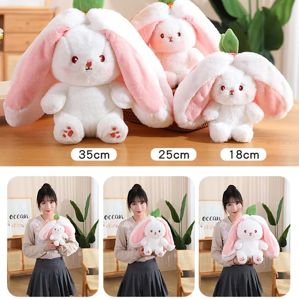 Strawberry Bunny Transformed into Little Rabbit Fruit Doll Plush Toy-Festivesl