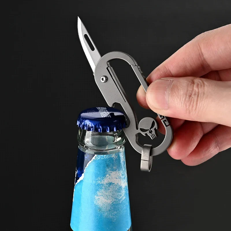 Multi-function keychain waist hanging portable folding knife-Festivesl