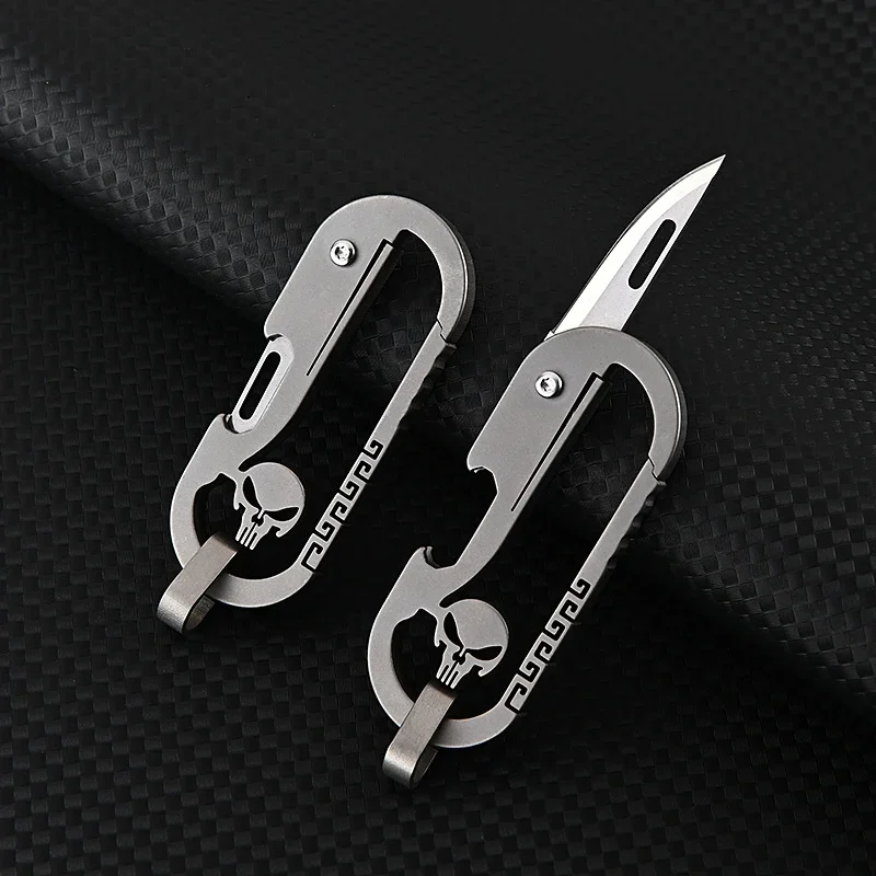 Multi-function keychain waist hanging portable folding knife-Festivesl