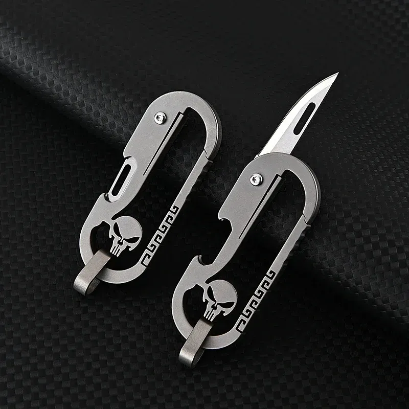 Multi-function keychain waist hanging portable folding knife-Festivesl