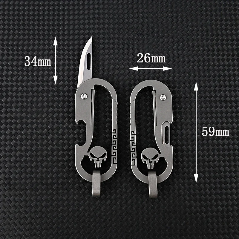 Multi-function keychain waist hanging portable folding knife-Festivesl