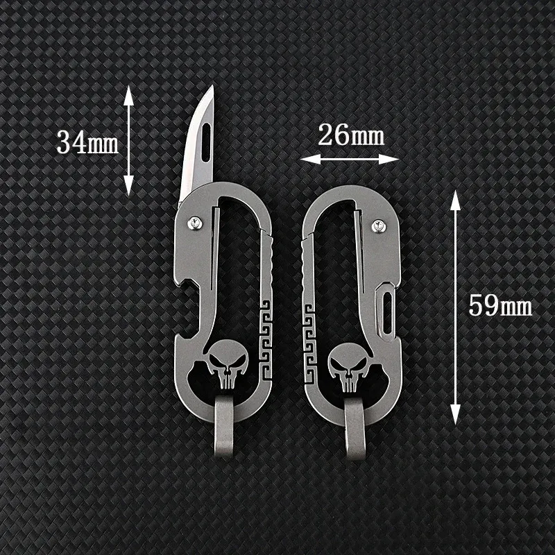 Multi-function keychain waist hanging portable folding knife-Festivesl