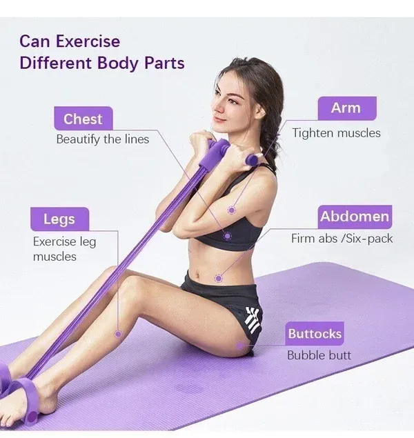 49% OFF🔥32 Fitness Resistance Bands-4 Tube Pedal Ankle Puller-Festivesl
