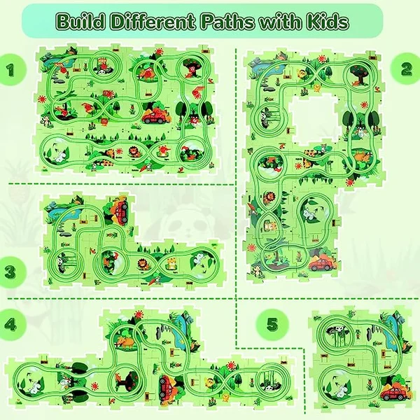 Last Day 70% OFF-🔥Children's Educational Puzzle Track Car Play Set-Festivesl