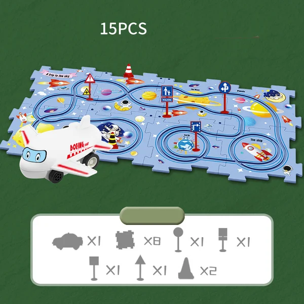 Last Day 70% OFF-🔥Children's Educational Puzzle Track Car Play Set-Festivesl