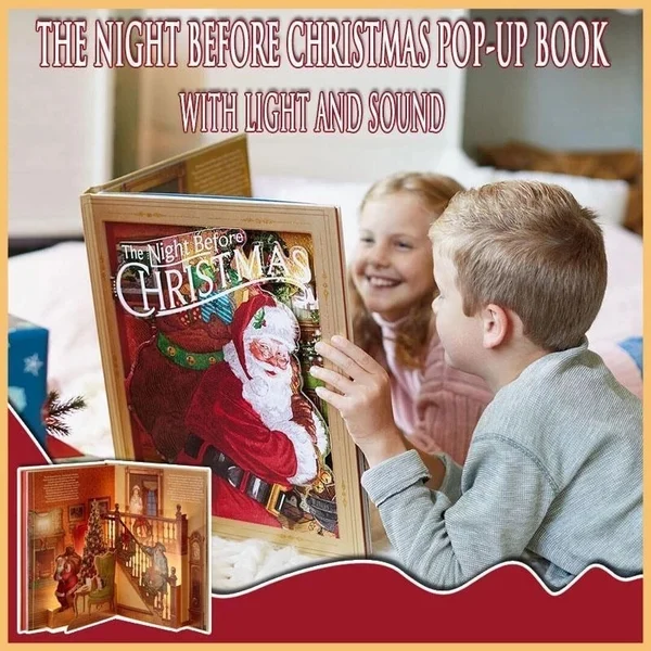 🎁 The Night Before Christmas Pop-Up Book(Light & Sound)-Festivesl