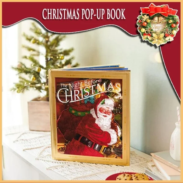 🎁 The Night Before Christmas Pop-Up Book(Light & Sound)-Festivesl