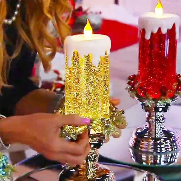 LED Christmas Candles With Pedestal-Festivesl