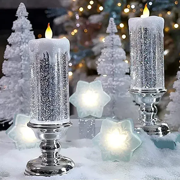 LED Christmas Candles With Pedestal-Festivesl