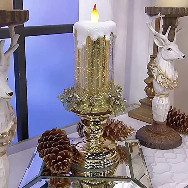 LED Christmas Candles With Pedestal-Festivesl