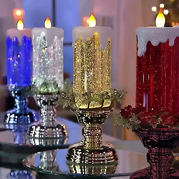 LED Christmas Candles With Pedestal-Festivesl