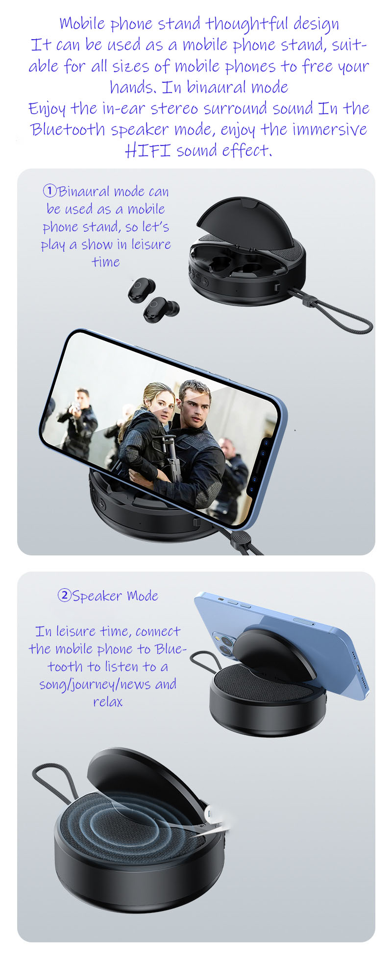 🔥Hot Sale - 50% OFF 🔥 - New Bluetooth Speaker & Headphone 2 in 1-Festivesl