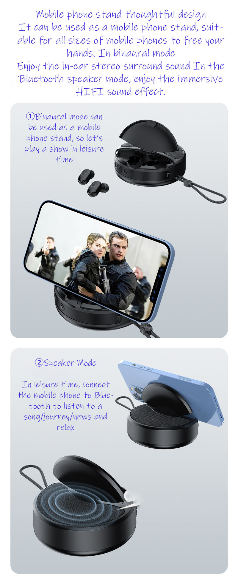 🔥Hot Sale - 50% OFF 🔥 - New Bluetooth Speaker & Headphone 2 in 1-Festivesl