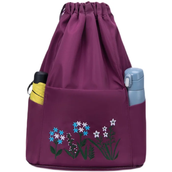 🔥49% OFF🔥Foldable Waterproof Drawstring Large Capacity Embroidered Backpack-Festivesl